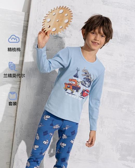 【春上新】8楼爱慕儿童Aimer Kids男孩2件装-赛车总动员之恐龙冒险保暖套装 商品图0