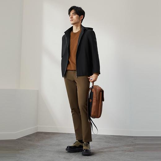 柒牌连帽夹克男2024秋季新款格纹提花休闲百搭男士防风外套茄克衫	127K70140 商品图3