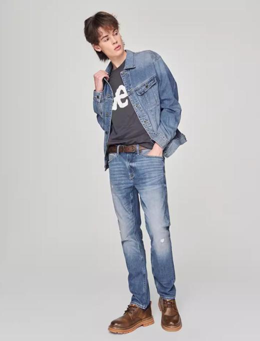 LEE新品709修身中腰锥形101+中浅蓝男牛仔裤休闲潮LMB246709204563 商品图2