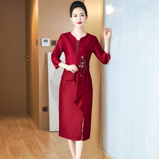 LC-2383春秋季新款参加婚宴礼服连衣裙新娘修身显瘦改良旗袍 商品图2