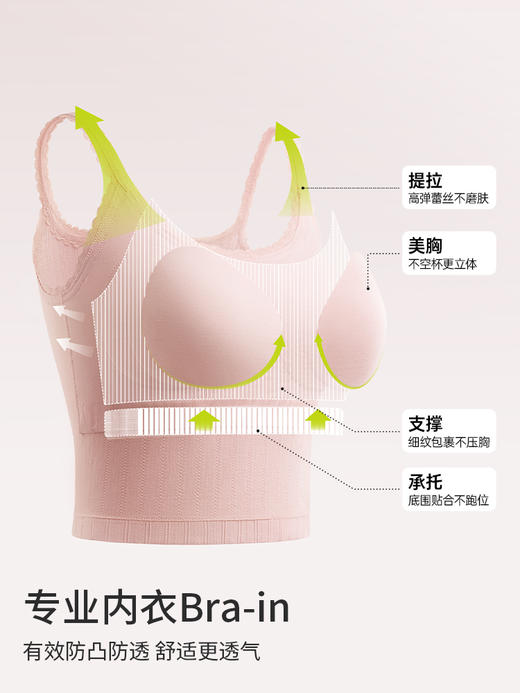 【2件减10元/3天左右发】谭松韵同款 半练花瓣蕾丝背心，纯欲甜美还带点小性感，可甜可辣！背心文胸二合一，自带bra免穿文胸很方便，舒适稳承托不下垂，立体隐形杯无凸点，弹力肩带不勒肩，粉粉白白美哭了！ 商品图12