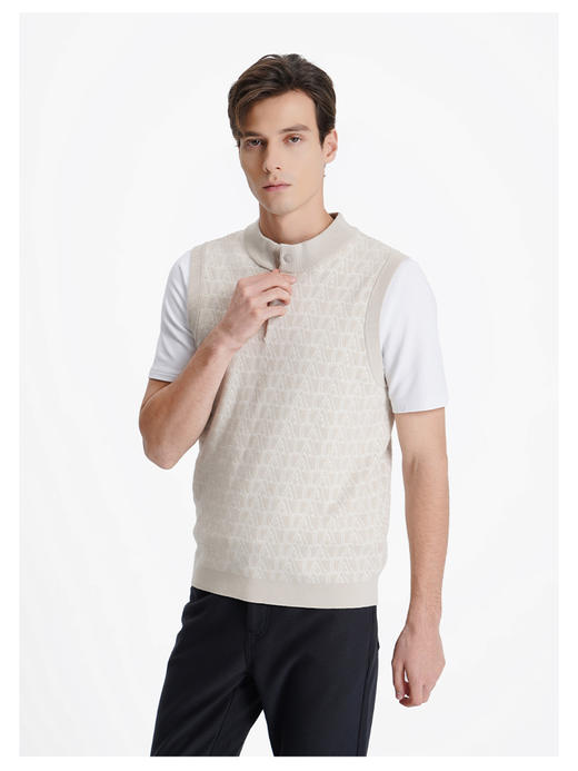 callisto米色绵羊毛混纺背心 商品图2