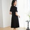 米思阳2025夏季新款知性优雅短袖连衣裙收腰修身圆领A字裙女2915 商品缩略图2