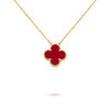 【国内现货预定】Van Cleef & Arpels 梵克雅宝 Vintage Alhambra四叶草系列 18K黄金+红玉髓 女士吊坠 /项链 VCARD38500 商品缩略图0