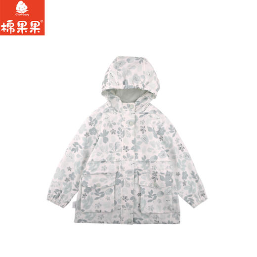 棉果果秋季新品女童加绒加厚防风保暖休闲冲锋衣外套连帽风衣M322100324426 商品图1