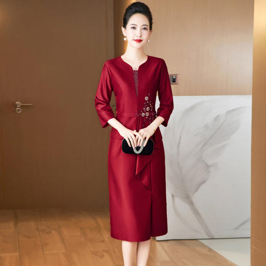 LC-2383春秋季新款参加婚宴礼服连衣裙新娘修身显瘦改良旗袍 商品图1