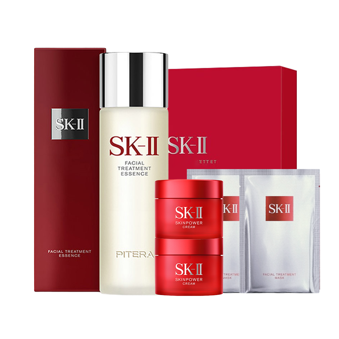 【SK-II限定礼盒】SK-II神仙水 230ML+大红瓶面霜15g中样*2+前男友面膜2片（赠礼盒礼袋）