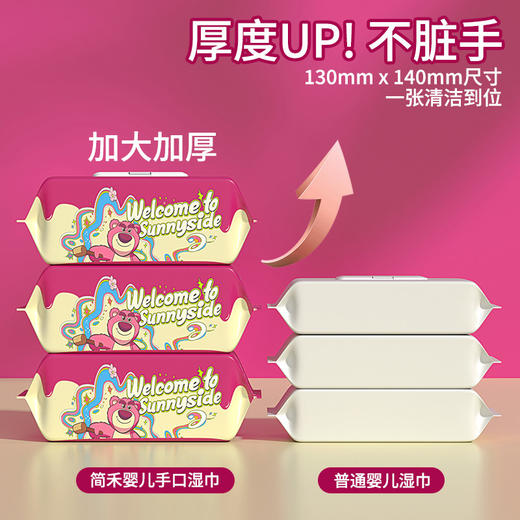 【9.9抢240抽❗️草莓熊婴儿棉柔湿巾3大包】湿巾草莓熊婴儿专用批发手口新生儿家用湿纸巾厂家加厚清洁湿纸巾 商品图2