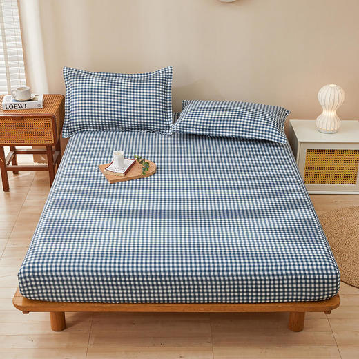 【三件套！床笠+双枕套】无印风水洗云朵棉床笠三件套 商品图1