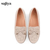 Safiya/索菲娅2024秋新款真皮蝴蝶结镂空浅口休闲防滑平底单鞋 SF43111402 商品缩略图4