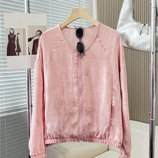 雀说扎染空调衫新款纯色净版圆领蝙蝠袖罩衫薄外套ALDJ-7727 商品图1