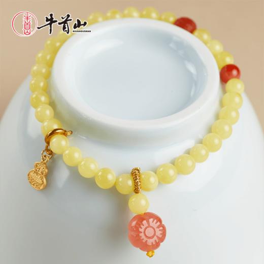 牛首山文创蜜蜡花韵手串南红玛瑙手链原矿珠串吉祥平安祝福送礼品 商品图2