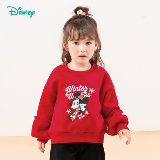 【商城同款】迪士尼童装儿童卫衣秋冬加绒保暖女童上衣休闲ZD3DS020 商品图4