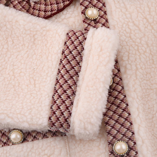 棉果果秋季新品女童小香风保暖洋气羊羔绒外套M322100424403 商品图4