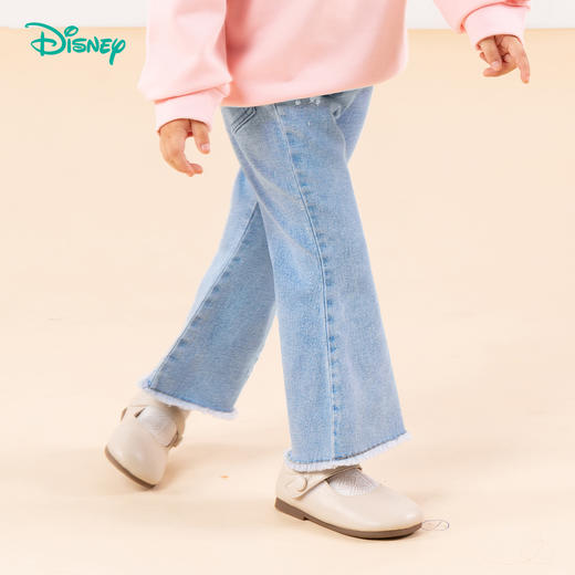 迪士尼【微阔喇叭裤】24春秋款女童时尚牛仔长裤中大童百搭喇叭裤长裤
子ZD3DK012 商品图3