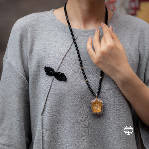 万物三千｜黄财神椰蒂念珠法像项链  饰品 工艺品  礼品 商品图6