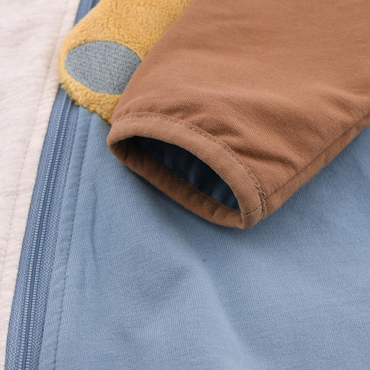 棉果果秋季新品男童撞色卡通爬服连帽连体衣M312720224488 商品图4
