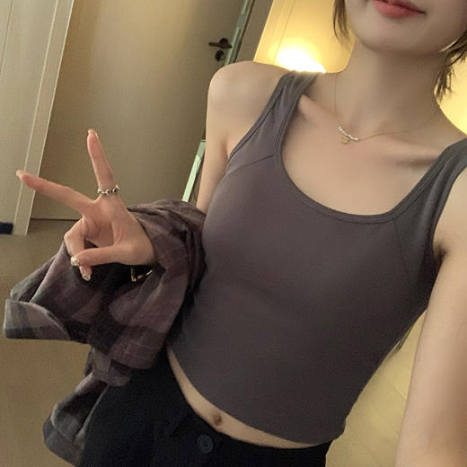 【买一送一！可任选】纯欲美背内搭背心吊带女带胸垫辣妹裹胸外穿透气露背抹胸短款内搭。ry 商品图0