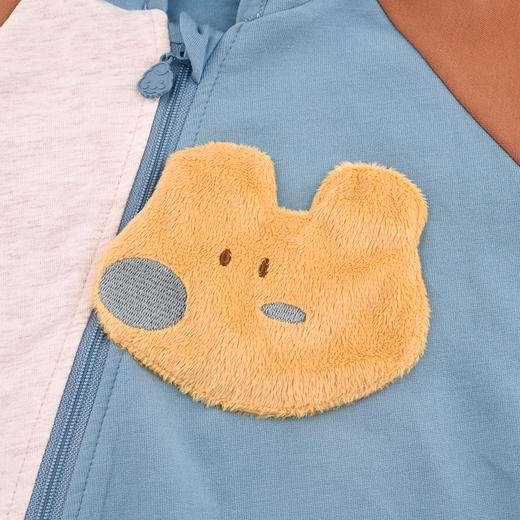 棉果果秋季新品男童撞色卡通爬服连帽连体衣M312720224488 商品图2