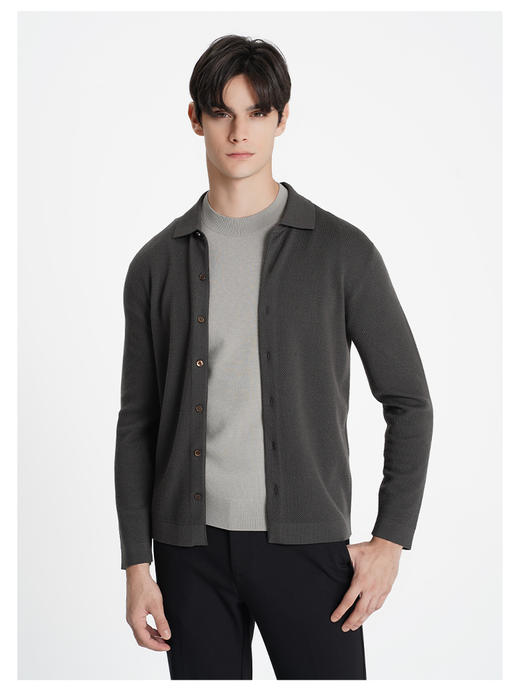 callisto绿色绵羊毛混纺针织开衫 商品图2