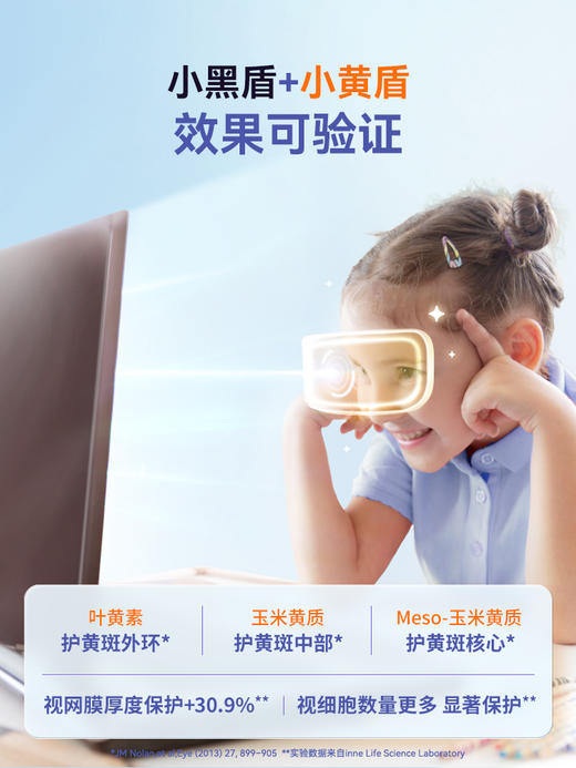 inne蓝光盾儿童专利叶黄素婴幼儿护眼软糖维生素青少年好视力5mg加量版 商品图6