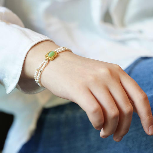 18K金极光小米珠双层手链 JY 商品图1