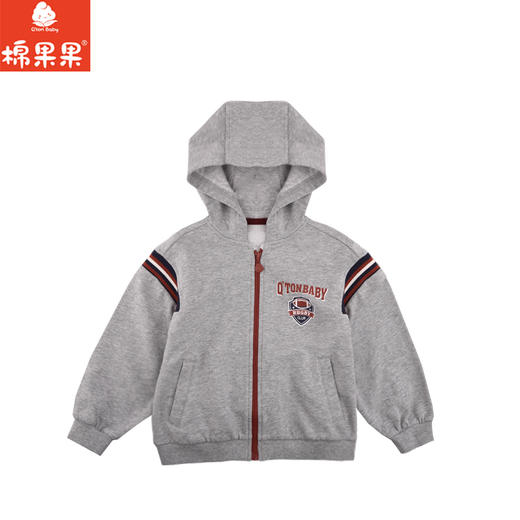 棉果果秋季新品春秋款男童运动针织连帽外套M312100224451 商品图1