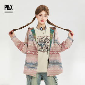 P&X设计师女装秋季休闲国潮宽松复古中长款外套824313293 花色