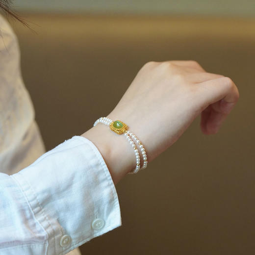 18K金极光小米珠双层手链 JY 商品图0