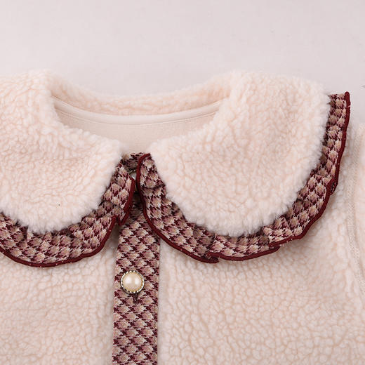 棉果果秋季新品女童小香风保暖洋气羊羔绒外套M322100424403 商品图3