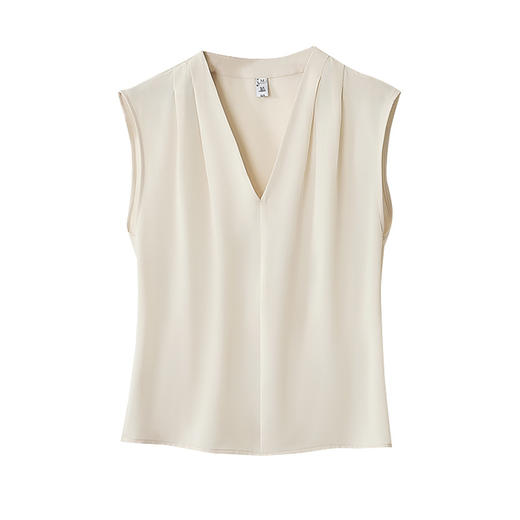 雀说小心机设计层次感衬衫上衣时尚气质V领宽松减龄背心AL7781 商品图4