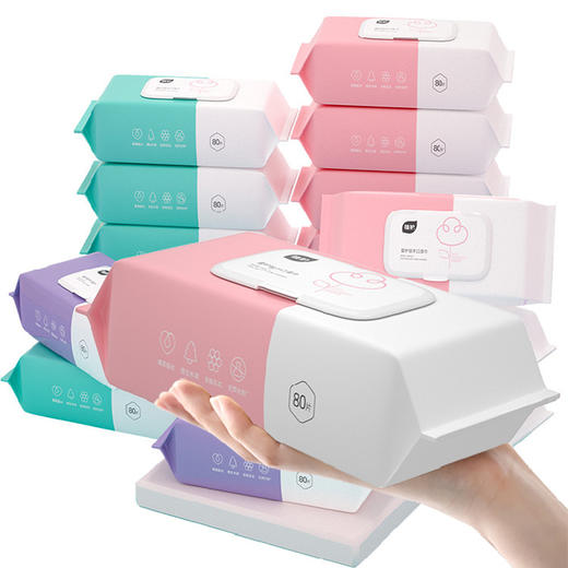 【柔软关爱，肌肤都知道，植护婴儿手口柔湿巾】植护湿巾婴儿80抽*5包装 手口湿纸巾 宝宝带盖一次性清洁湿巾纸 温柔陪伴宝宝成长-QA 商品图4