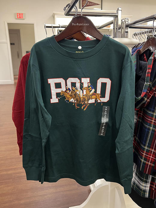 Polo Ralph Lauren  大小童装印花马球字母标长袖圆领T恤 商品图1
