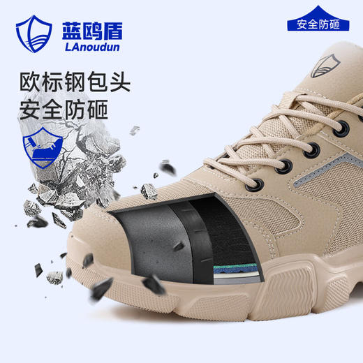 蓝鸥盾劳保鞋男防砸防刺橡塑底轻便钢包头4.0凯夫拉四季款工作鞋 商品图3