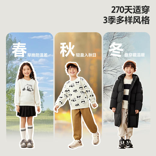 【mini亲子】迷你巴拉男女童新品一家三口软弹熊猫卫衣秋 商品图1