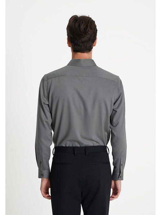 callisto绿色聚酯纤维混纺长袖衬衫 商品图3