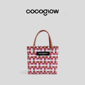cocoglow·PINK_TEA__午后红茶女士手提包手工工艺编织菜篮子中号