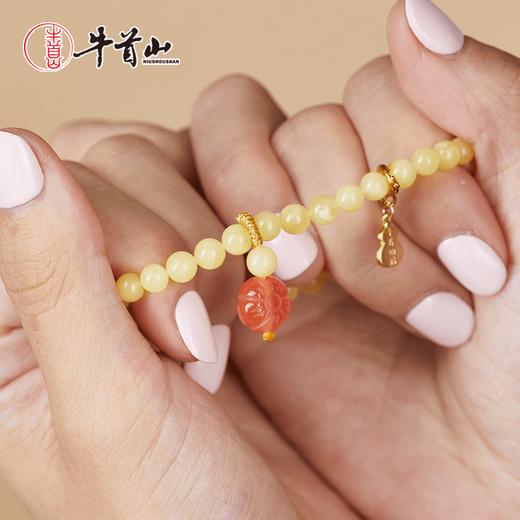 牛首山文创蜜蜡花韵手串南红玛瑙手链原矿珠串吉祥平安祝福送礼品 商品图4