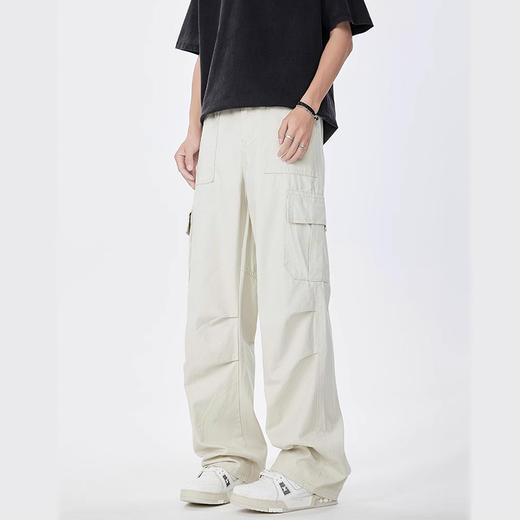 裁缝学苑MQ43新款美式伞兵工装裤纸样男装宽松褶皱直筒长裤子版型图 商品图2