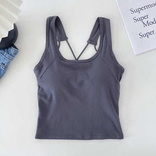 【买一送一！可任选】纯欲美背内搭背心吊带女带胸垫辣妹裹胸外穿透气露背抹胸短款内搭。ry 商品图5