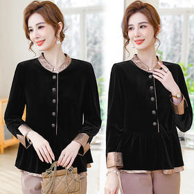 MC 707妈妈秋装金丝绒上衣时尚洋气小衫