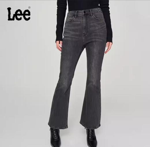 LEE新品426修身高腰微喇黑色女牛仔裤LWB2464264TH00F 商品图0