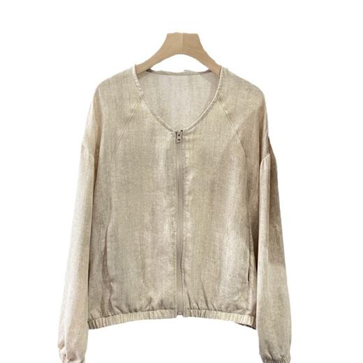 雀说扎染空调衫新款纯色净版圆领蝙蝠袖罩衫薄外套ALDJ-7727 商品图4