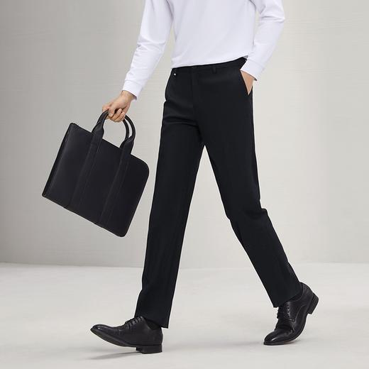 【金属质感条纹】柒牌男装西裤男2025秋季新款商务休闲中腰直筒裤	127H71740 商品图1