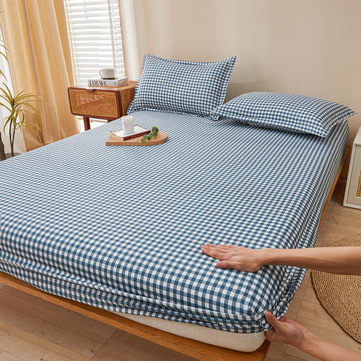 【三件套！床笠+双枕套】无印风水洗云朵棉床笠三件套 商品图7