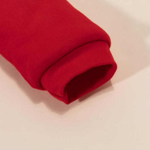 贝贝怡婴儿秋冬大红喜庆连体衣加厚保暖满月周岁拜新年装新生儿宝宝哈衣ZB4DL031 商品图5