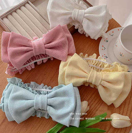 【甜美少女！蝴蝶结发带】甜美蝴蝶结束发带，洗脸发带 可爱少女心！敷面膜防滑松紧发箍发饰头饰Y 商品图4