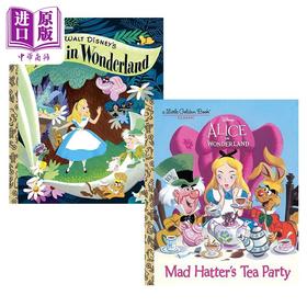 【中商原版】小金书 迪士尼爱丽丝梦游仙境故事书2册 Little Golden Book Disneys Alice in Wonderland 英文原版进口图书