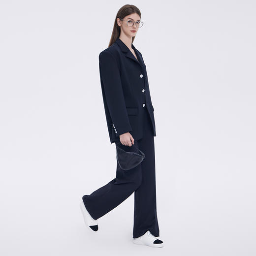 TITIKA黑色阔腿裤中高腰超模裤宽松休闲裤运动健身户外垂感长裤11160 商品图3