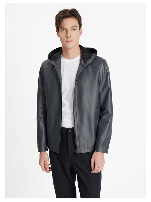 callisto灰色绵羊皮革皮衣 商品图2